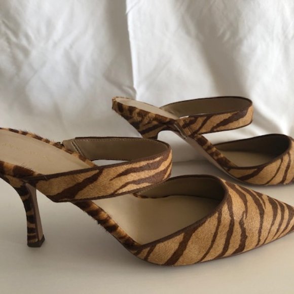 Ann Taylor Leather & Calf's Hair Pumps, Size 9.5, Brown & Tan -New - Picture 4 of 5